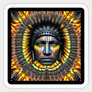 indian color portrait Sticker